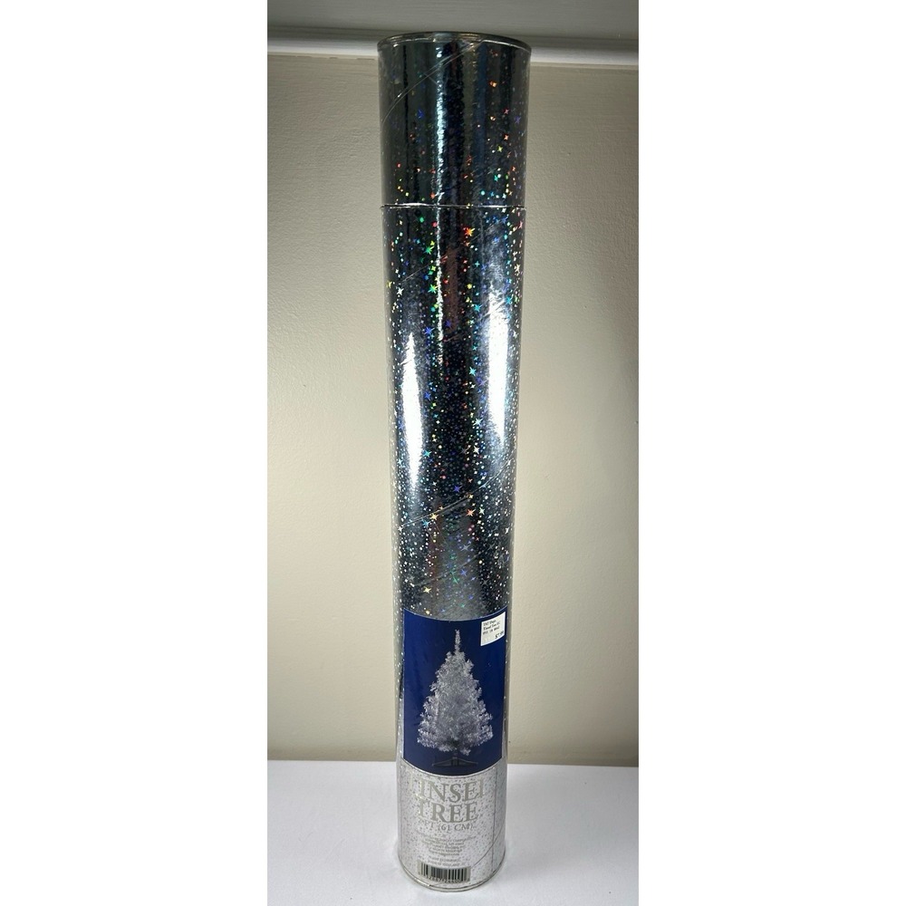 Target Bullseye Playground Silver Tinsel Christmas Tree Holiday Decor